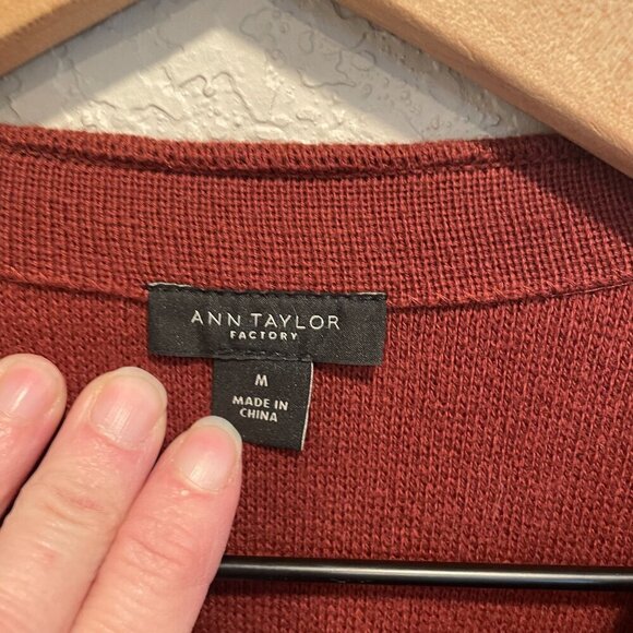 Ann Taylor Factory Colorblock Cardigan Sweater Medium - Picture 2 of 5